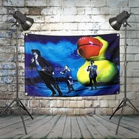 rock band heavy metal music posters retro loft cloth art flag banner wall hanging tapestry bedroom home decor canvas painting