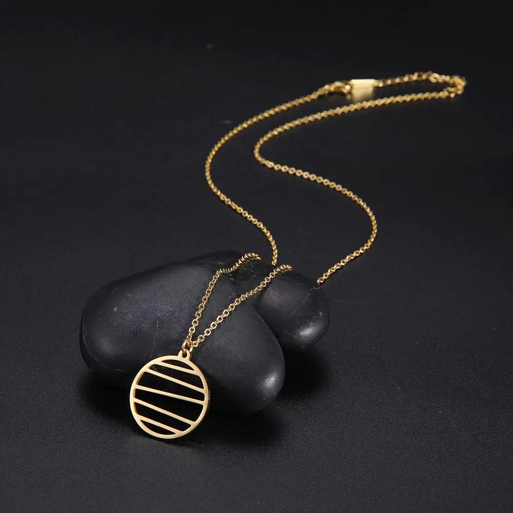 Ожерелье моя форма из нержавеющей стали для женщин Геометрические линии золотой