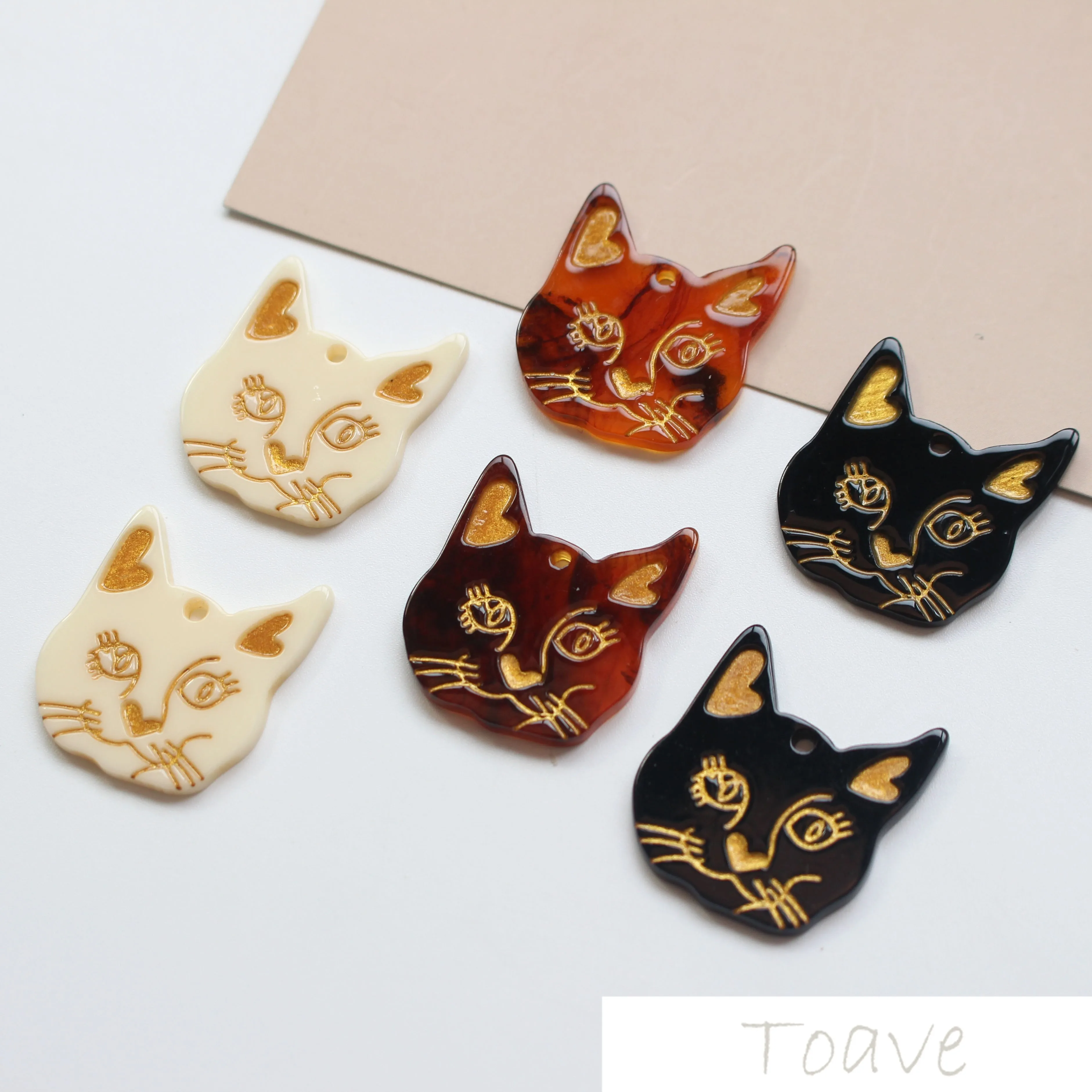 Кот голова Xiao Мао ацетат фотоподвеска diy серьги ювелирные аксессуары|Ювелирная
