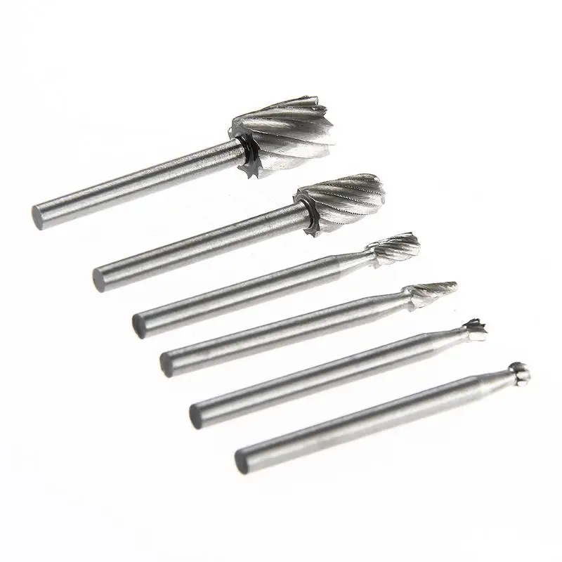 6pcs Dremel Rotary Tools HSS Mini Drill Bit Set Cutting Routing Router Grinding Bits Milling Cutters for Wood Carving Cut | Инструменты