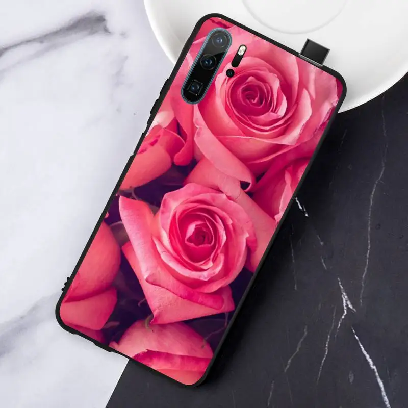 

Pink roses Flowers aesthetics Phone Case For Huawei honor Mate P 10 20 30 40 Pro 10i 9 10 20 8 x Lite