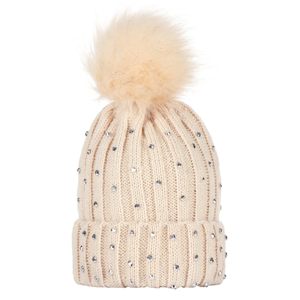 2019 Новинка Бесплатная доставка помпон Стразы Декор зима дети мальчик девочка