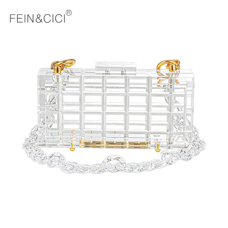 Прозрачный акриловый клатч кошелек женская прозрачная сумка пластиковая