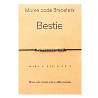 morse code bracelet stainless steel beads on silk cord inspirational bestie bracelet gift for women