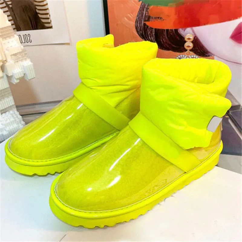 

Hjwsfdcai Down Snow Boots 2022 New Women's Boots PVC Upper Wool Cotton Boots Water Proof Warm Winter Women Shoes Short Boots