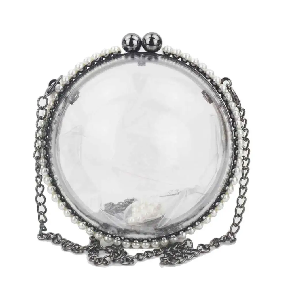 Прозрачные женские сумочки с шариком Наплечные сумки на цепочке из акрилового