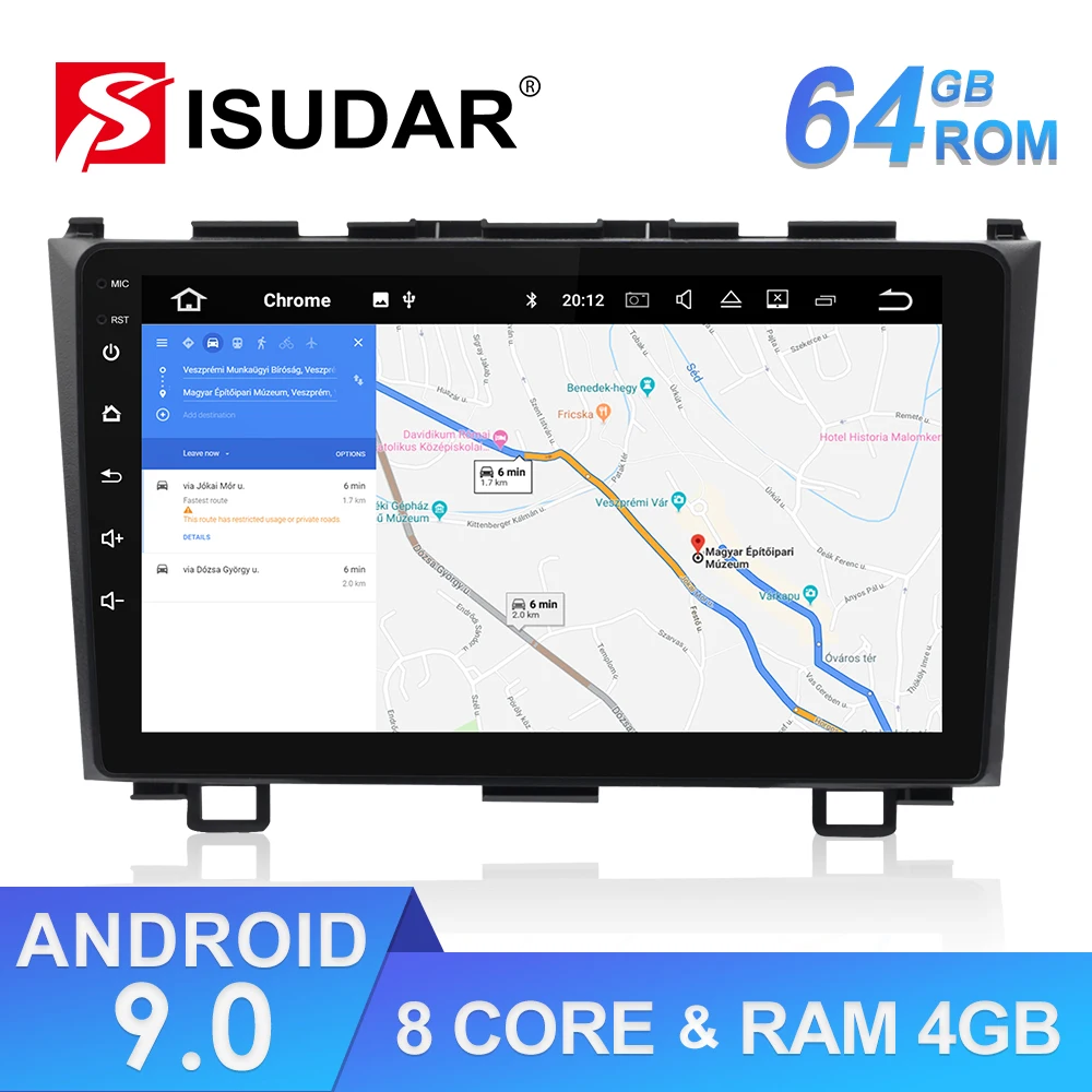 Isudar 1 Din Android 9 Авто Радио для Honda/CR-V/CRV 2006-2011 Автомобильный мультимедийный плеер Восьмиядерный ram 4G rom 64G gps камера DVR DSP