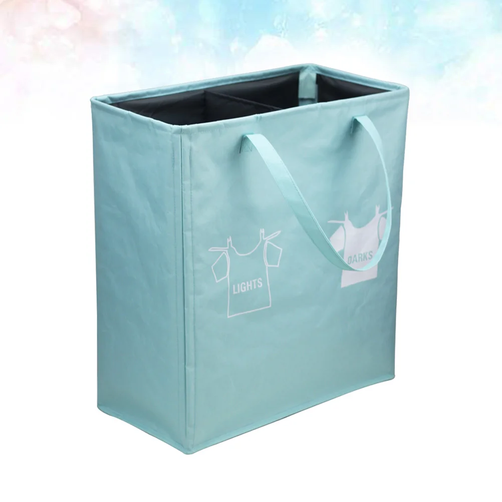 

Оксфордская двойная сетчатая корзина для белья, складной мешок для белья для дома (Небесно-голубой)