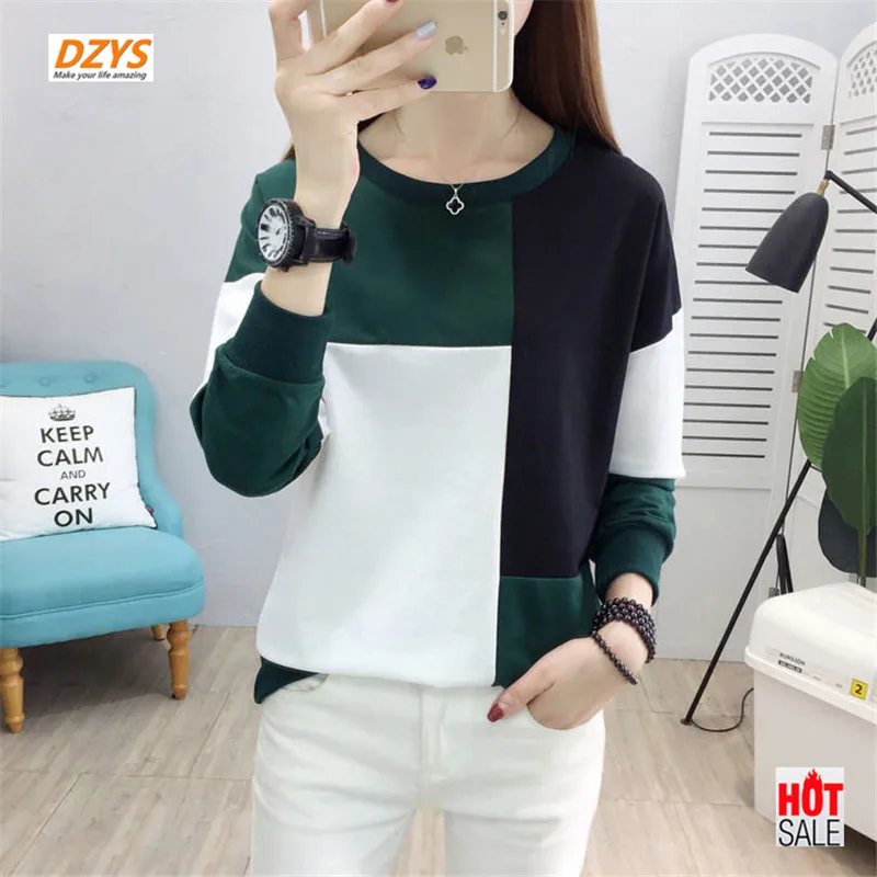 Осеннее платье Женская 2019 новая Корейская версия свободная футболка с длинными