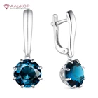 Женские серьги 2021 тренд длинные из родированного серебра 925 пробы с 2 стеклами. Коробочка в подарок!