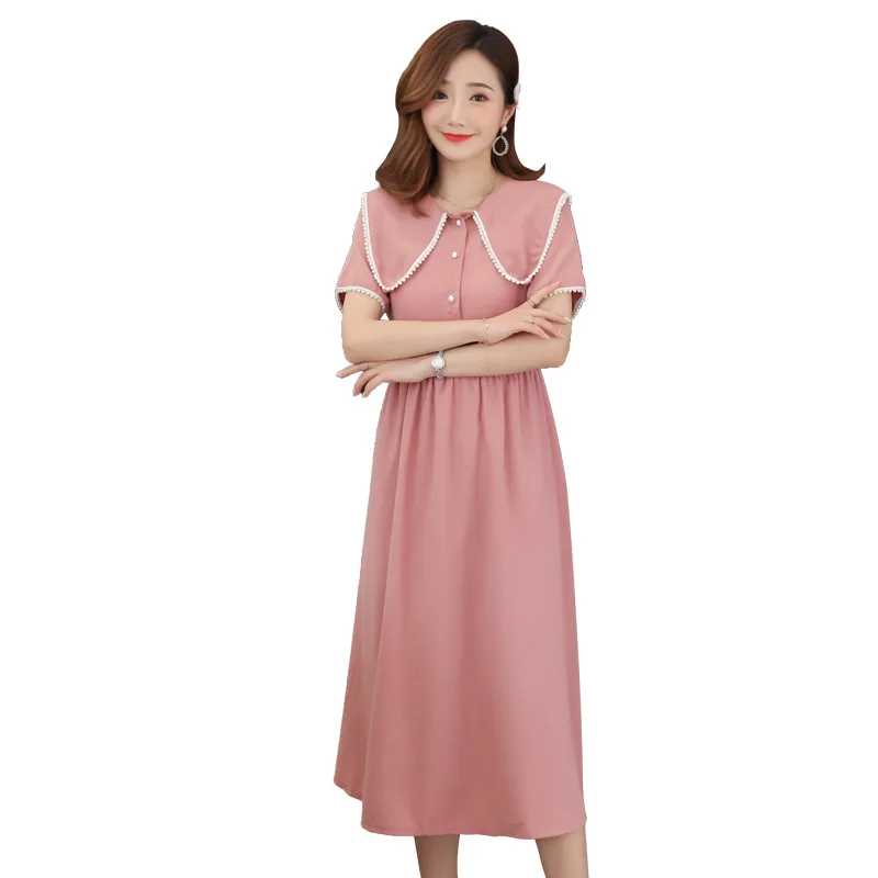 

Maternity Dresses Summer Nursing Dress Breastfeeding Korean Version Fashion Chiffon Maternity Gown Princess Maternity Clothes