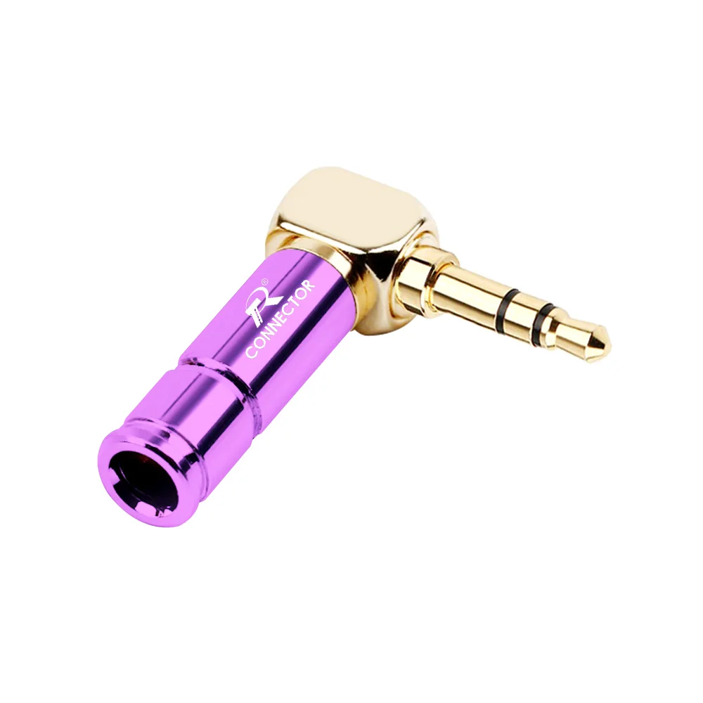 Jack 3.5mm Right Angle Earphone plug 3Pole Gold-plated Wire Connector Fit for 6mm Cable DIY Play 100pcs | Обустройство дома