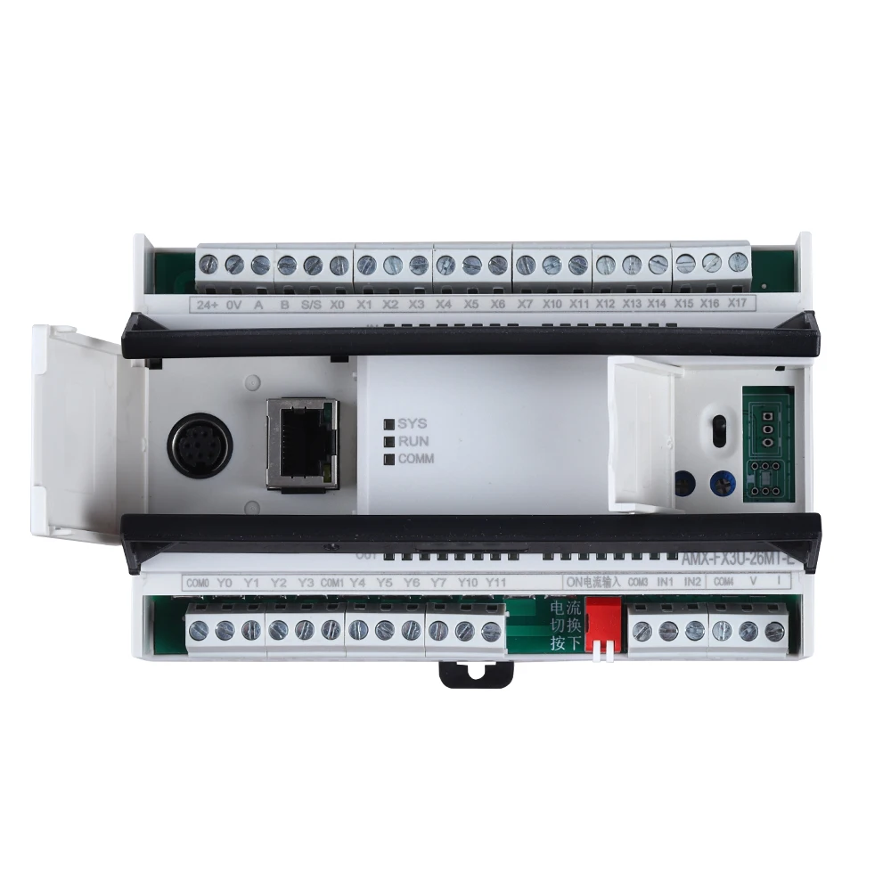 AMX-FX3U-26MR Compatible Mitsubishi MELSEC PLC Relay 2AI/1AO 16DI/10DO Ethernet MODBUS function USB-SC09-FX Programming Cable |