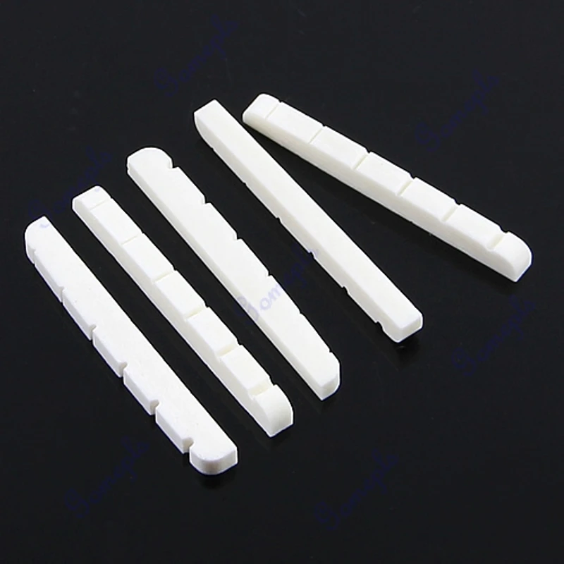 

5Pieces/set Unbleached Curved Slotted guitar Bone Nut Flat Bottom For Strat Dropshipping