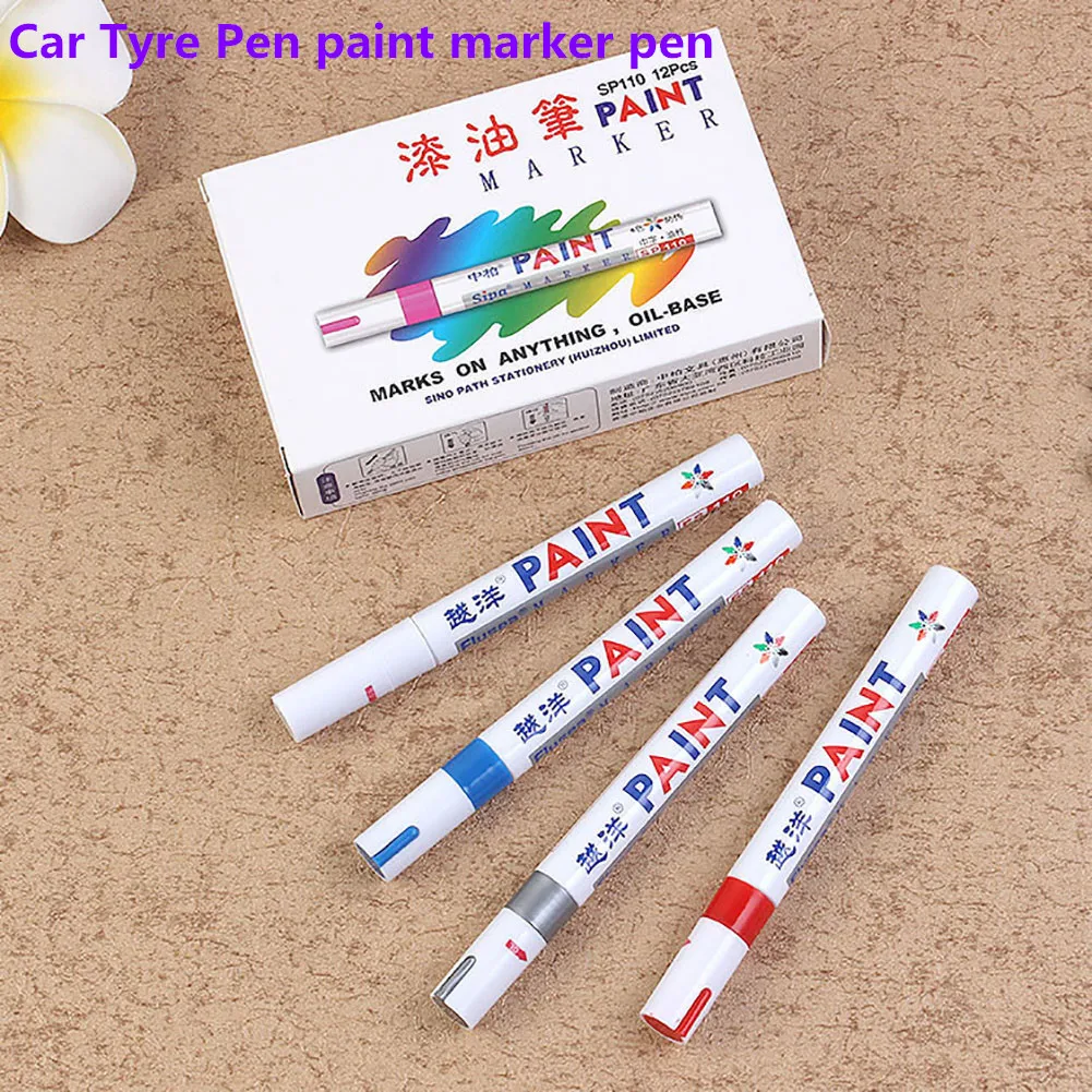 

Ручка для краски автомобиля, водонепроницаемая, 1 шт., маркер для масляных шин, автомобильная резиновая шина, ручка маркер с перманентной кра...