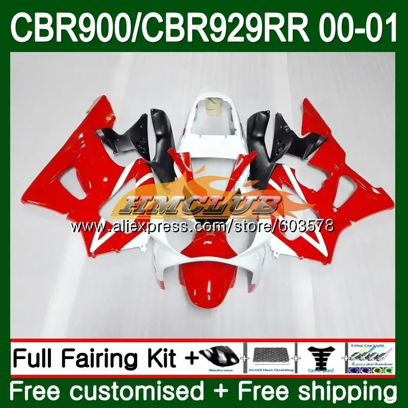 

Body For HONDA CBR900 RR CBR 929RR CBR 929 RR 2000 2001 77CL.20 CBR 900RR CBR900RR CBR929 RR CBR929RR 00 01 Fairing Glossy Red