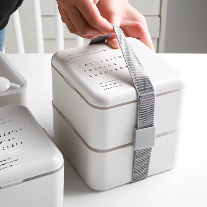 

Lunch Box Bento Box For Student Office Worker Double-Layer Microwave Heating Lunch Container Food Storage Container