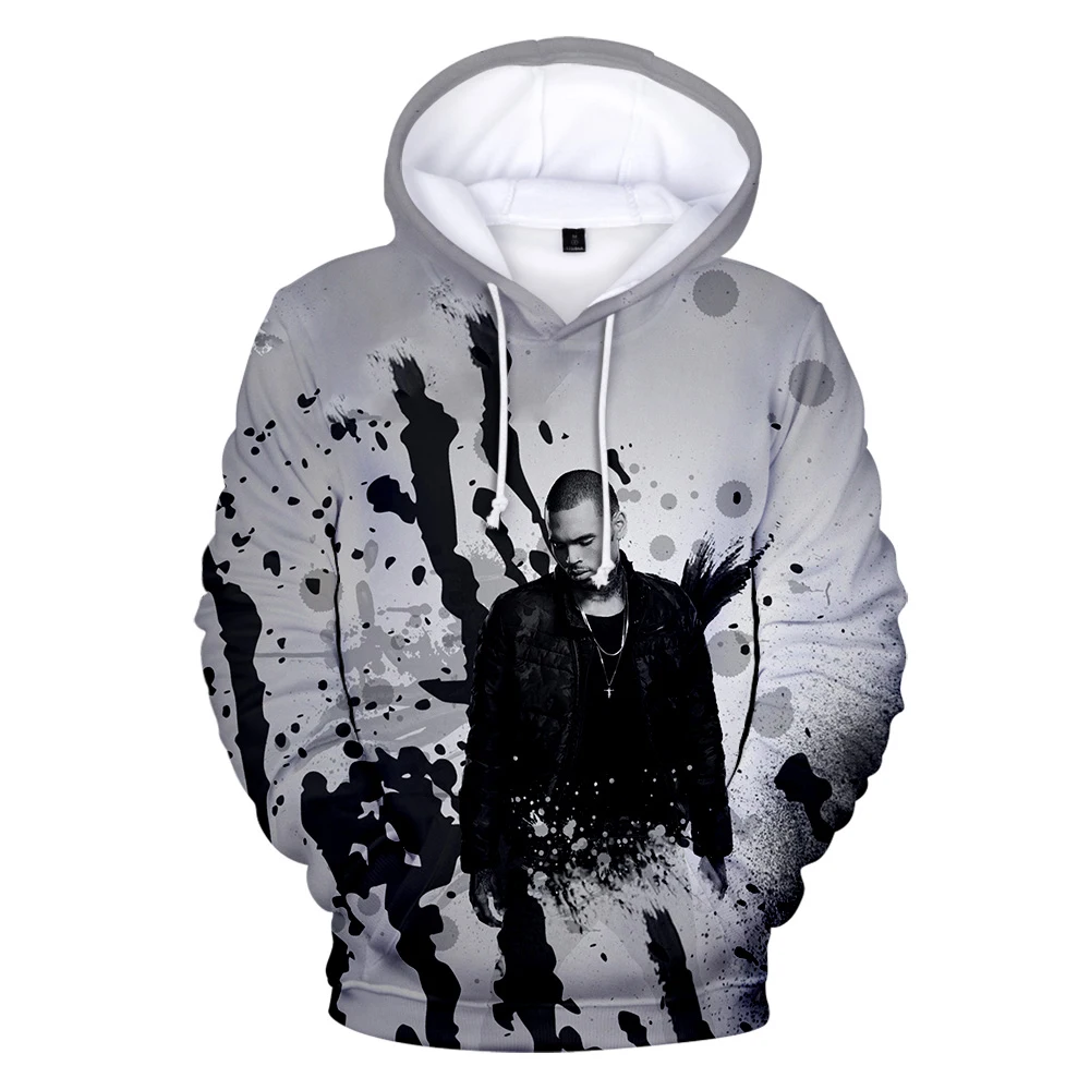 

popular chris brown 3D hoodie chris brown print male / female autumn winter polluting 3d hoodies Sportswear