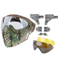 airsoft masks army fan shooting paintball dual mode tactical equipment with 3 colors anti fog lens safety goggle helmet mask