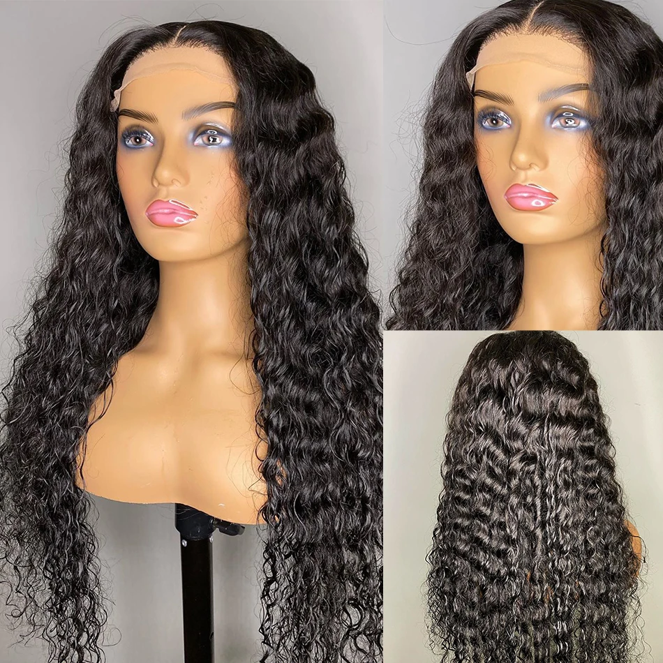 

1B Synthetic Lace Front Wig For Women Natural Black curly Wig Glueless Heat Resistant Fiber Hair Wigs With Baby Hair Side Part