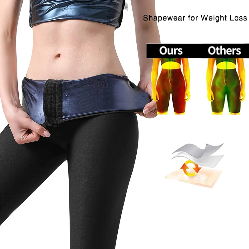 

Sweat Sauna Pants Body Shaper Thermo Fat Tummy Control Legging Shapewear Shorts Waist Trainer Sauna Fitness Stretch Slim Shorts