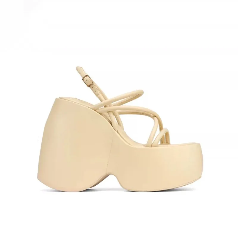 Туфли женские на танкетке сандалии толстой подошве высокий каблук туфли в