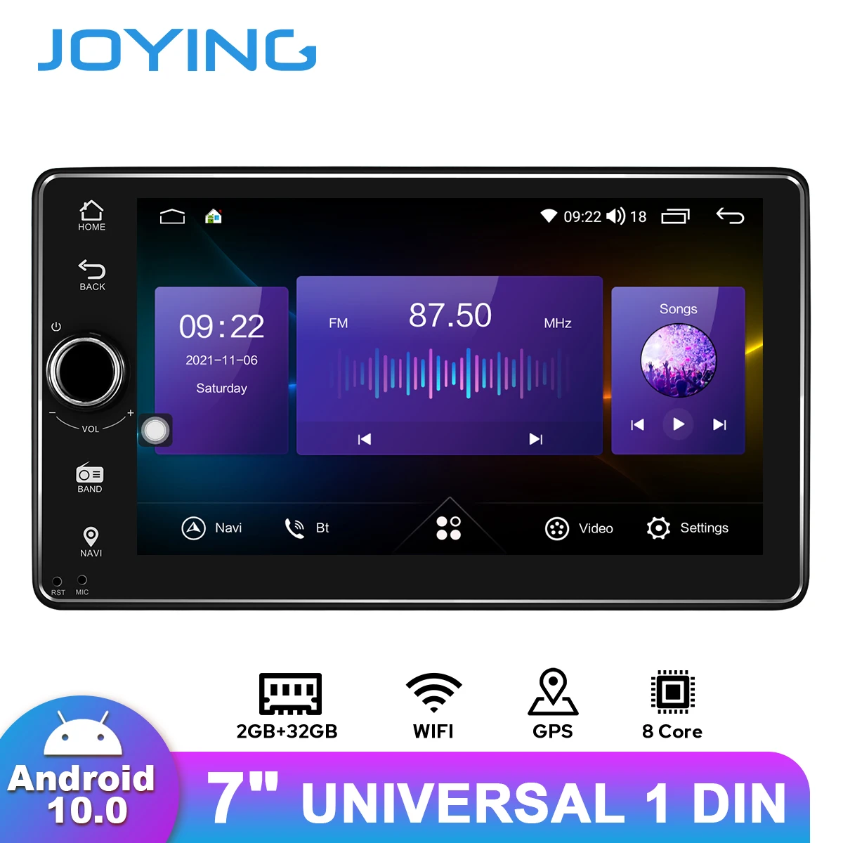 JOYING Android 10 0 7 дюймов 1 Din головное устройство автомобильное радио универсальное
