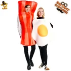 Костюм для взрослых пар из бекона и яйца, костюм для Хэллоуина вечерние костюмы для косплея для мужчин и женщин