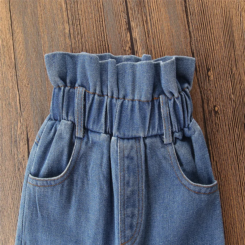 Brand New 2PCS Toddler Kid Baby Girl T-shirt Tops+Denim Pants High Waist Jeans Clothes Outfits Fashion Clothing Set | Детская одежда и
