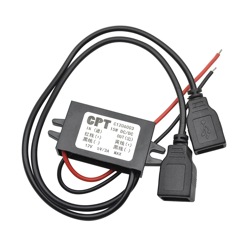 Micro USB от 12 В до 5 пост 3A 15 Вт DC автомобильный преобразователь питания Модуль