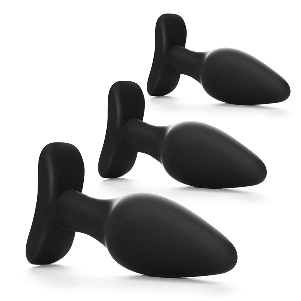 L/M/S Анальная пробка гладкое касание TPE черная шарик анальный расширитель для
