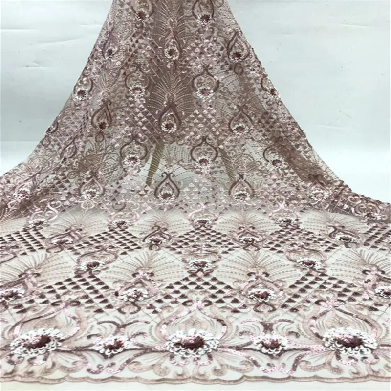 Embroidery African French Tulle Lace with 3d sequins Luxury glitter Fabrics for Women Dresses Fabric | Дом и сад