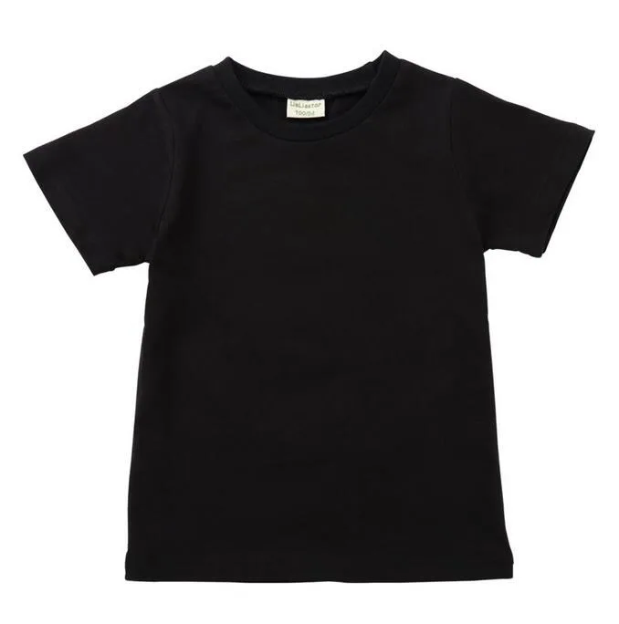 

New Style kids Summer Short Sleeve T-shirt Solid Colour Cotton Blend tops