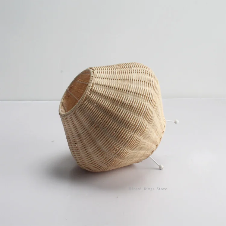 Китайская ретро-настольная лампа ручной работы из ротанга светильник для