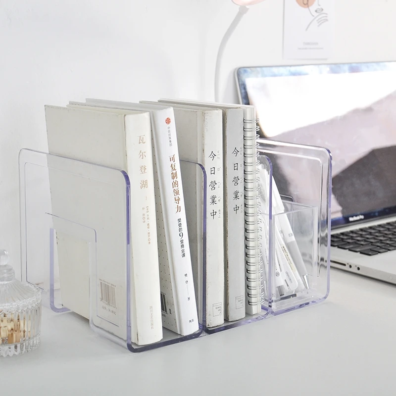 

Desktop Storage Bookshelf Office File Transparent Storage Shelf Acrylic Information Rack School Library Book Display Rack