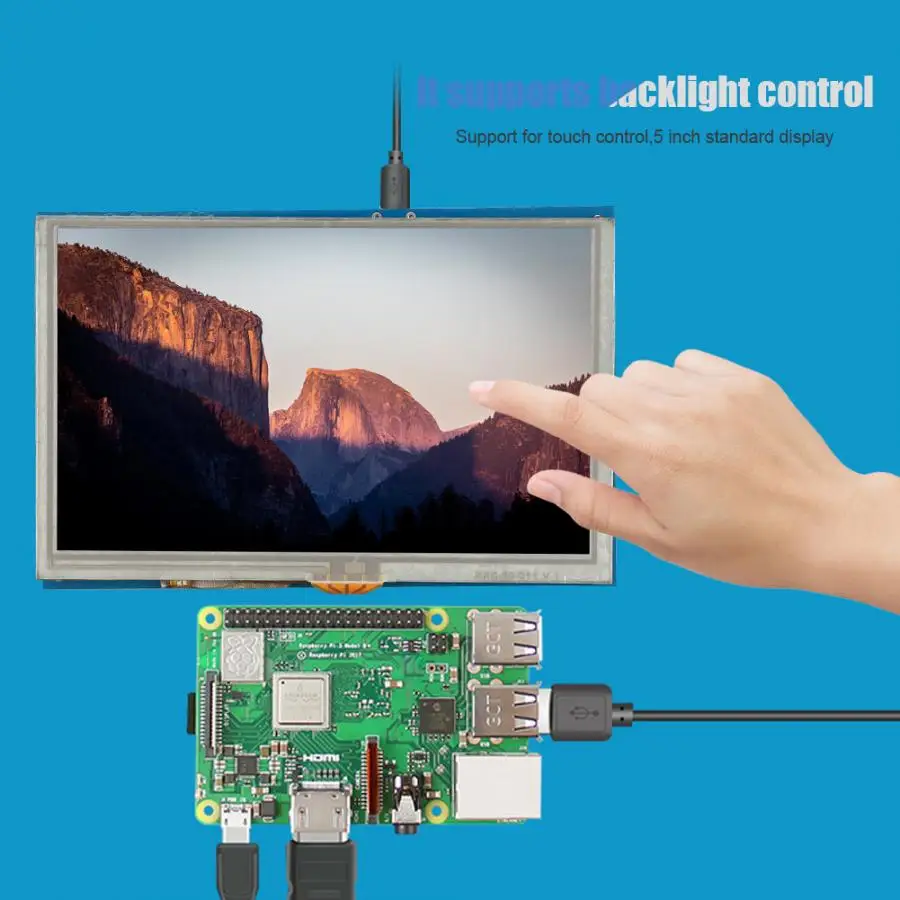 Портативный сенсорный экран монитор для Raspberry PI 5 дюймов HDMI lcd HD дисплей для Raspberry PI3 PI2/B