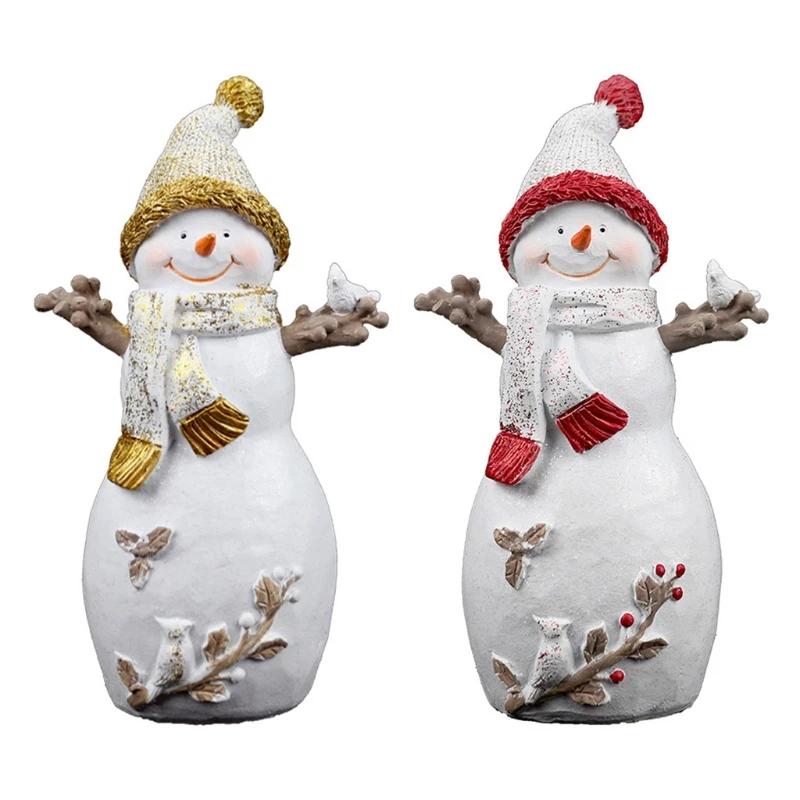 

Christmas Snowman Resin Crafts Xmas Ornaments Snowman Statue Home Decoration Holiday Gifts