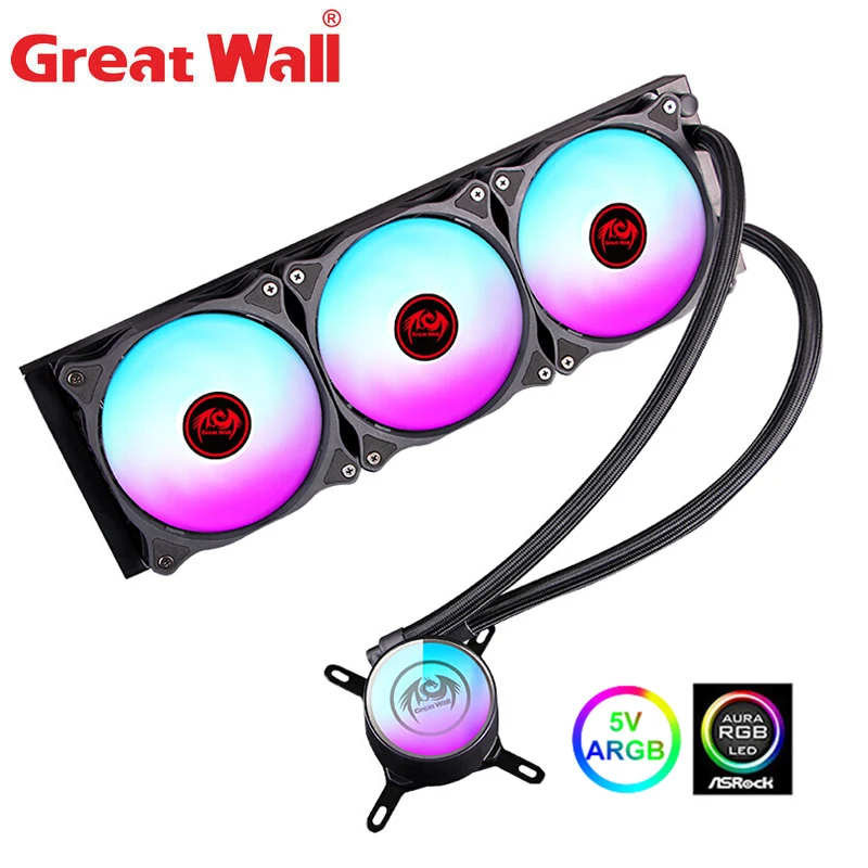 Водяной кулер для процессора Great Wall RGB PC Aura Sync все в одном радиатор LGA1150 1151 2011 2066 775