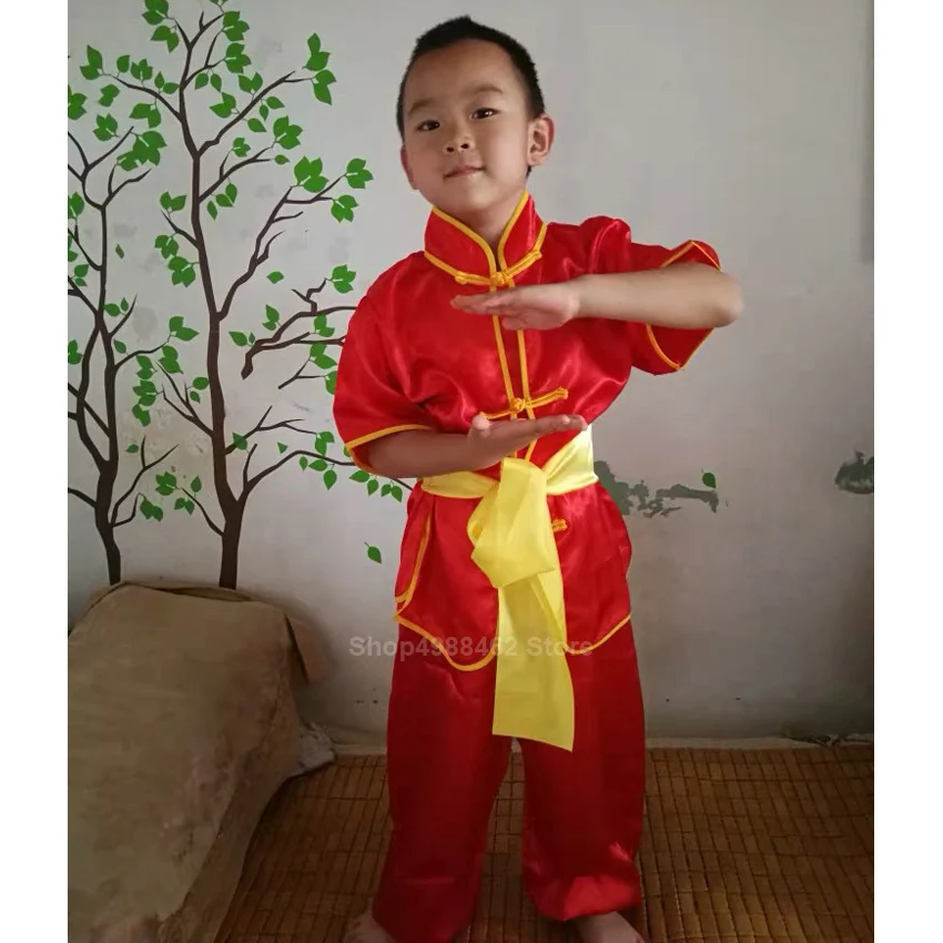 Детская Китайская традиционная одежда Wushu для детей униформа боевых искусств