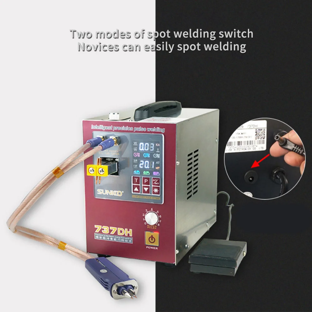 

SUNKKO737DH spot welder 4.3KW induction delay touch welding machine small 18650 lithium battery spot welding machine nickel Stri