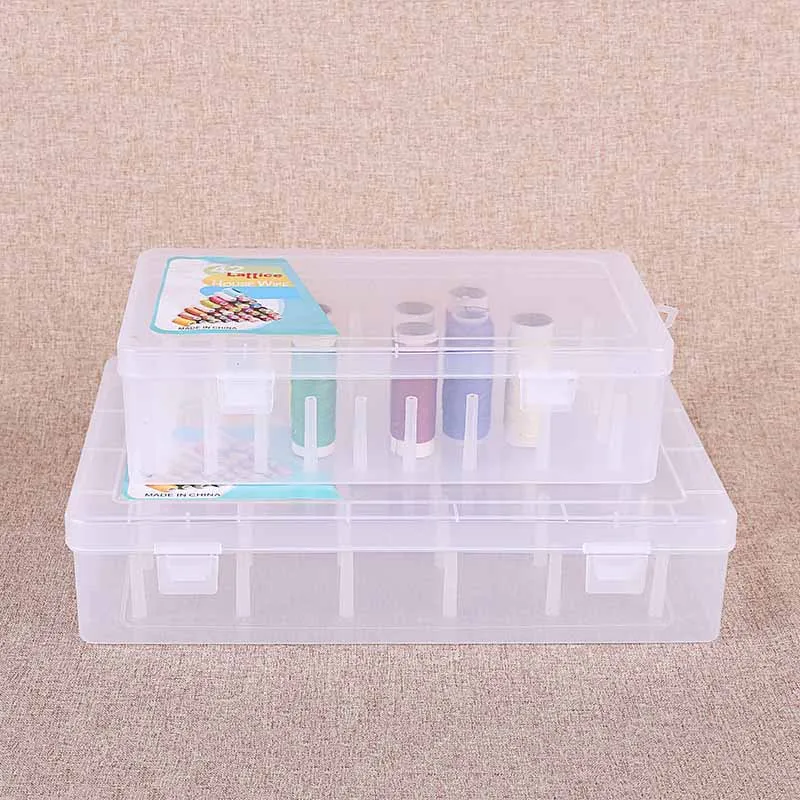1Pcs Sewing Threads Box Bobbin Plastic Spools Carrying Storage Case Transparent Needle Organizer 42 Axis Sew Craft Container | Дом и сад