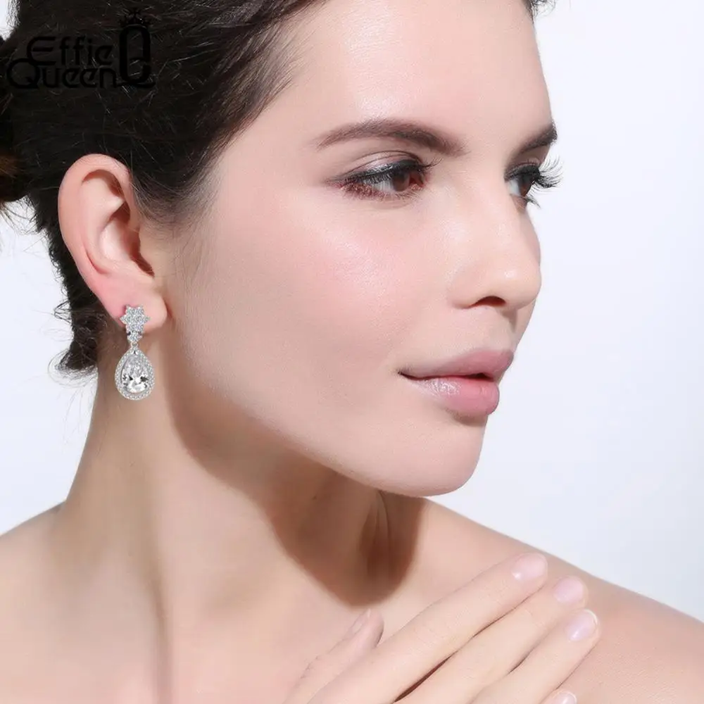Effie Queen серьги из стерлингового серебра 925 пробы модные украшения циркония