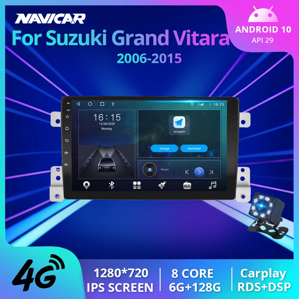 Автомагнитола для Suzuki Grand Vitara 2006-2015 автомобильный мультимедийный плеер 2Din Android 128 6