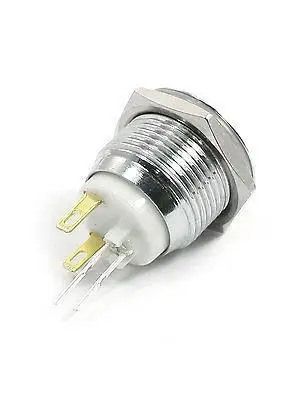 16 мм SPST Зеленый светодиодный индикатор с фиксацией металлическая кнопка