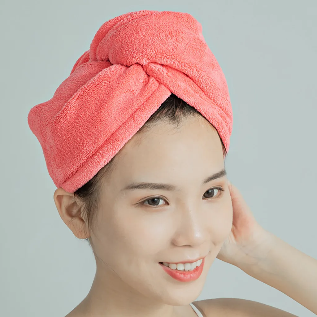 Microfiber Towel Quick Dry Hair Magic Drying Tu rban Wrap Shower Cap Bathing Hat | Дом и сад