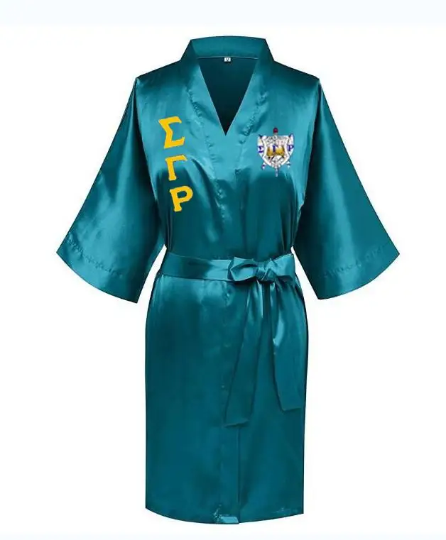 Шелковый банный халат с кружевом сатин SGR | Женская одежда
