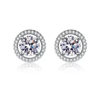 trendy 5mm d color round brilliant moissanite earrings women 100 s925 silver jewelry certified moissanite stud earrings gift