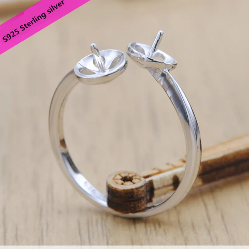 Оригинальные кольца из стерлингового серебра S925 пробы с двойным жемчугом и