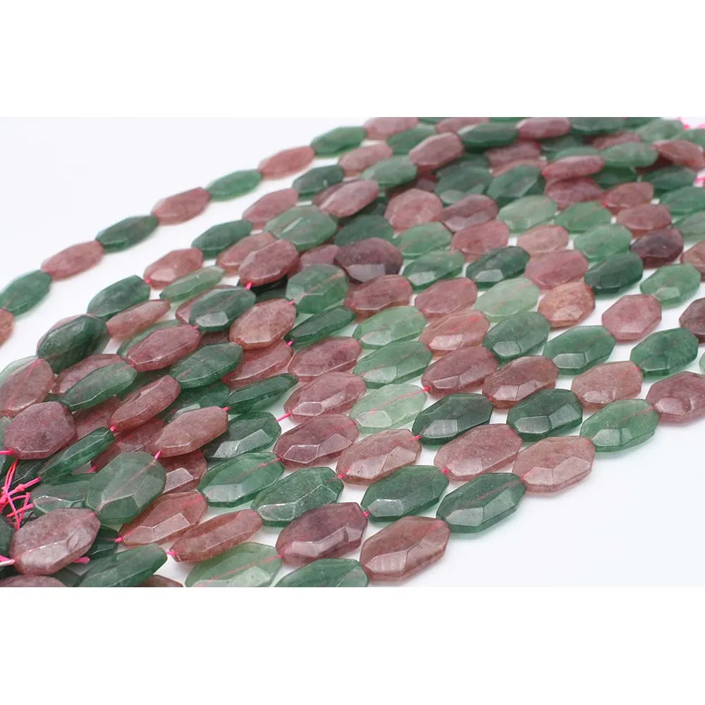 13X20mm AA Natural Faceted red green Strawberry Quartz irregular Beads For DIY necklace bracelet jewelry make 15 