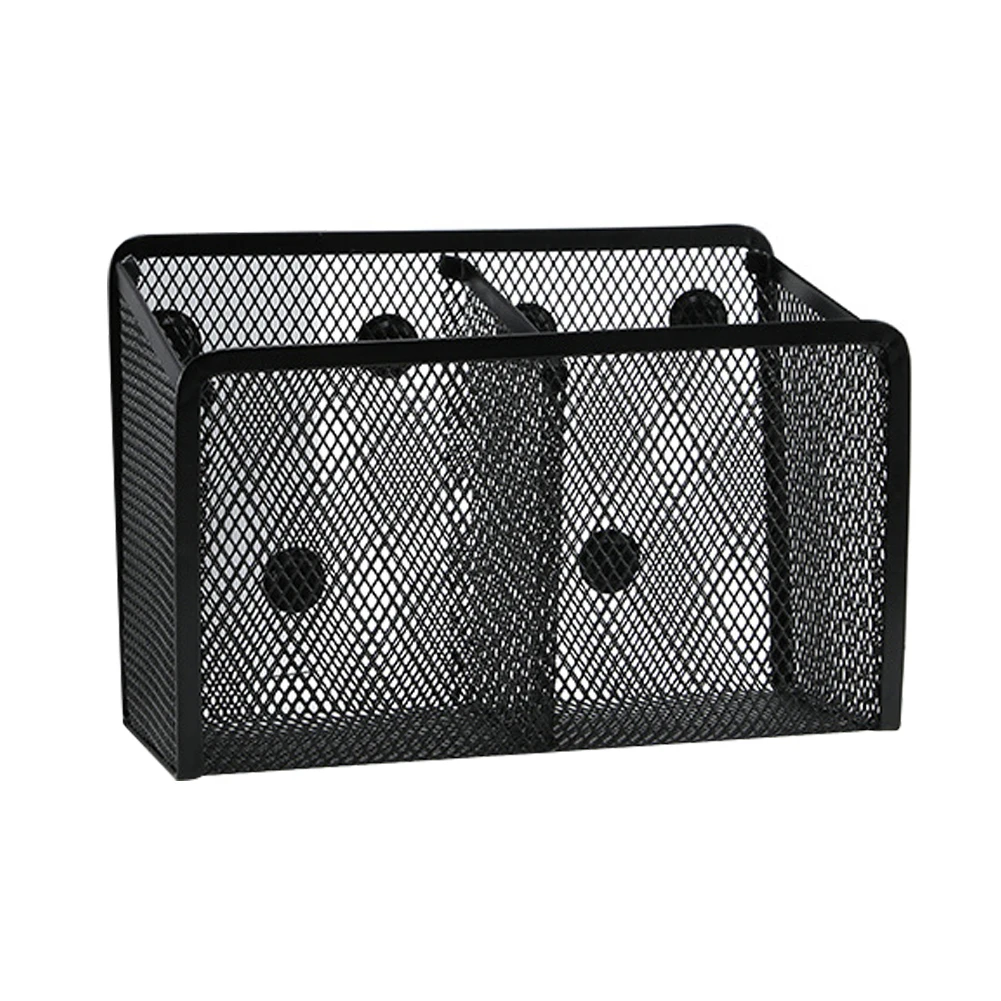 

Students Refrigerator Storage Basket Home Magnetic Organizer Pencil Holder Space Saving Desktop Metal Mesh Office Household